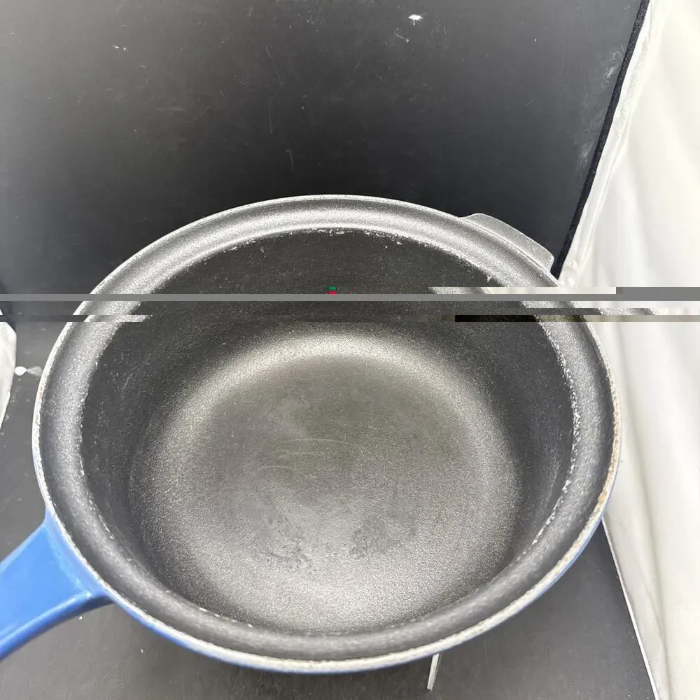 Le Creuset 22 Blue Enameled Cast Iron Saucepan Skillet Pan Made in France